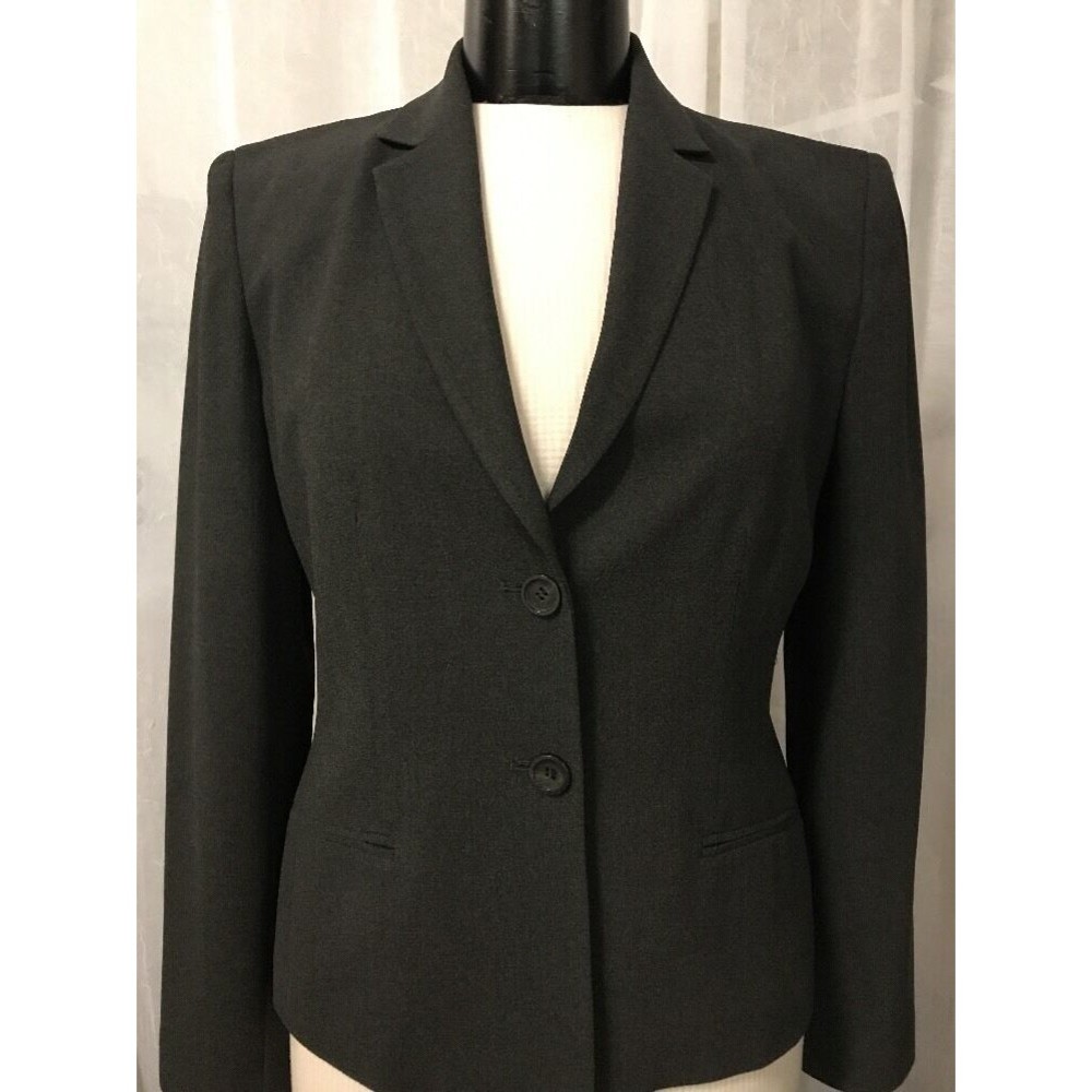 Ann Taylor Women's Blazer Charcoal Gray Fully Lined 2 Button Blazer Size 4